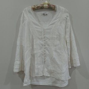 Beautiful white blouse with lace and bell sleeves